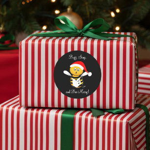 Sticker Rond Noël Abeille Chante Abeille Joyeuse !