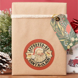 Sticker Rond Noël approuvé par Festive Père Noël