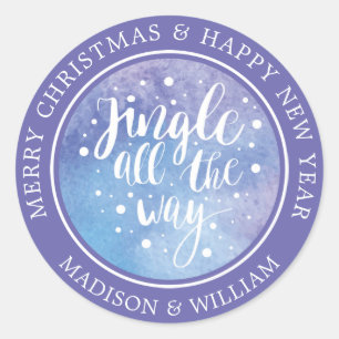Sticker Rond Noël Aquarelle - Jingle All Way Cote