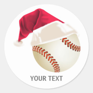 Sticker Rond Noël baseball