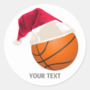 Sticker Rond Noël basket-ball
