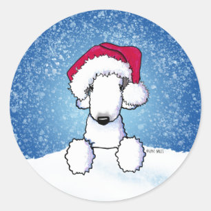 Sticker Rond Noël Bedlington