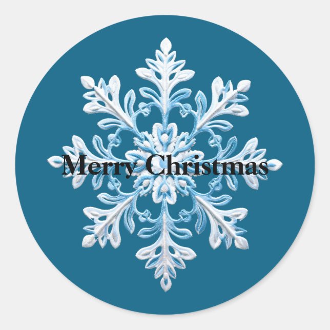 Sticker Rond Noël blanc bleu (Devant)