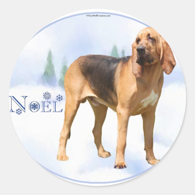 Sticker Rond Noel Bloodhound (Devant)