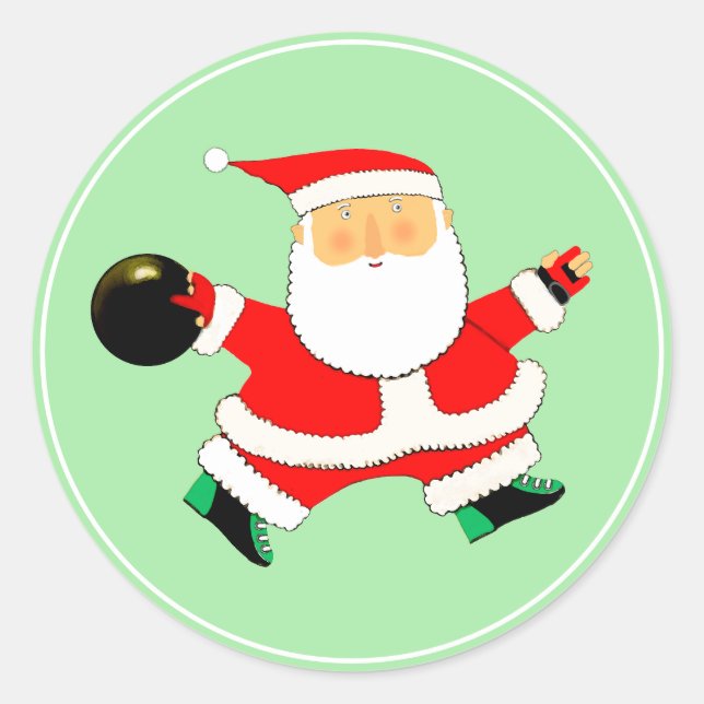 Sticker Rond Noël Bowling Fête de Noël (Devant)
