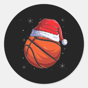 Sticker Rond Noël Bysketbyll Bysketbyll Santa Hat Fun Sport Noë