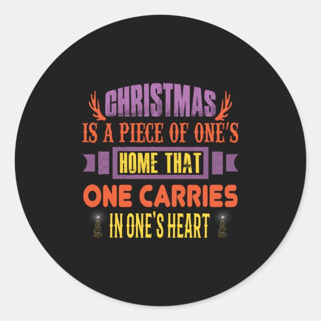 Sticker Rond Noël cadeau Noël est un morceau (Devant)