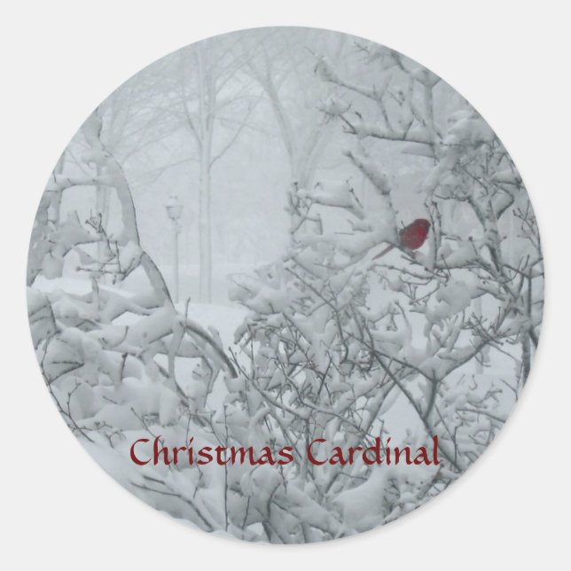 Sticker Rond Noël cardinal (Devant)
