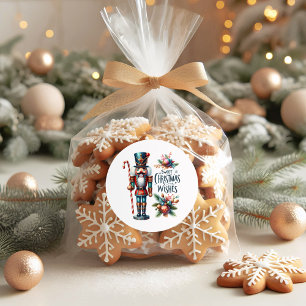 Sticker Rond Noël Casse-noisette Sucre de canne voeux de Noël