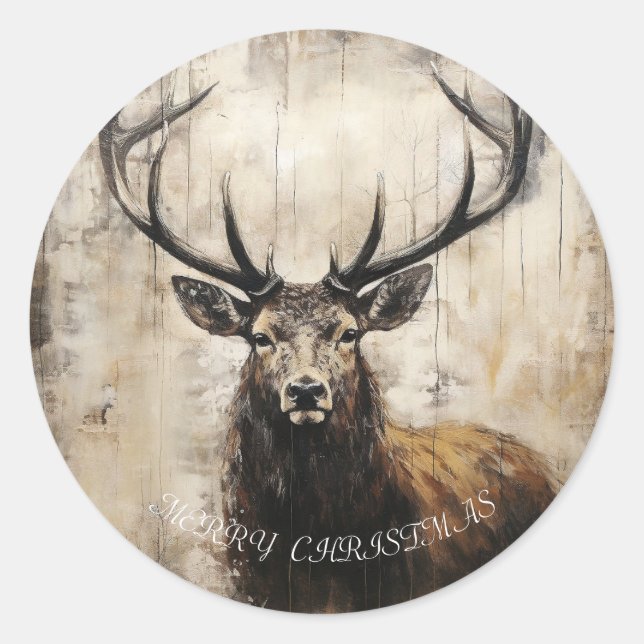 Sticker Rond Noël Cerf (Devant)