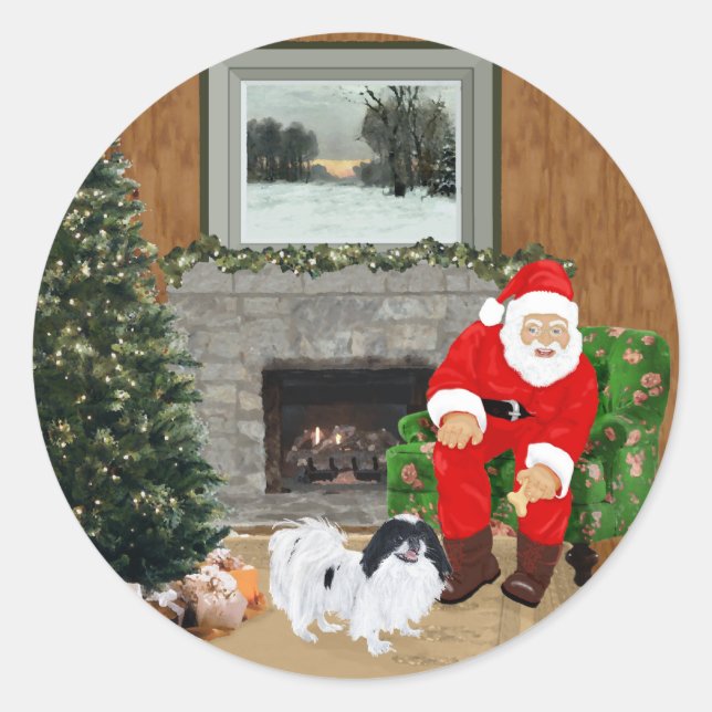 Sticker Rond Noël Chin Japonais (Devant)