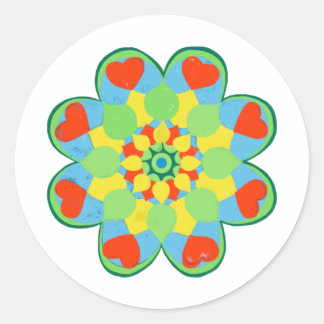 Sticker Rond Noël Coeur Mandala