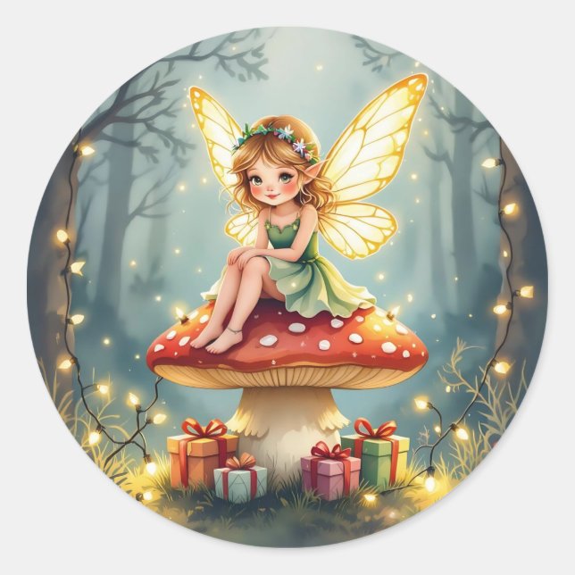 Sticker Rond Noël Conte de Fée Fantaisiste  (Devant)