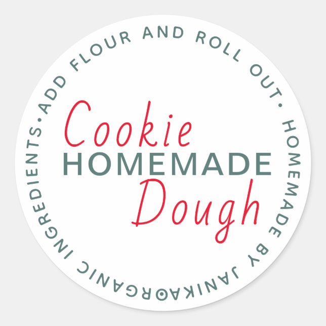 Sticker Rond Noël Cookie Dough Script maison (Devant)