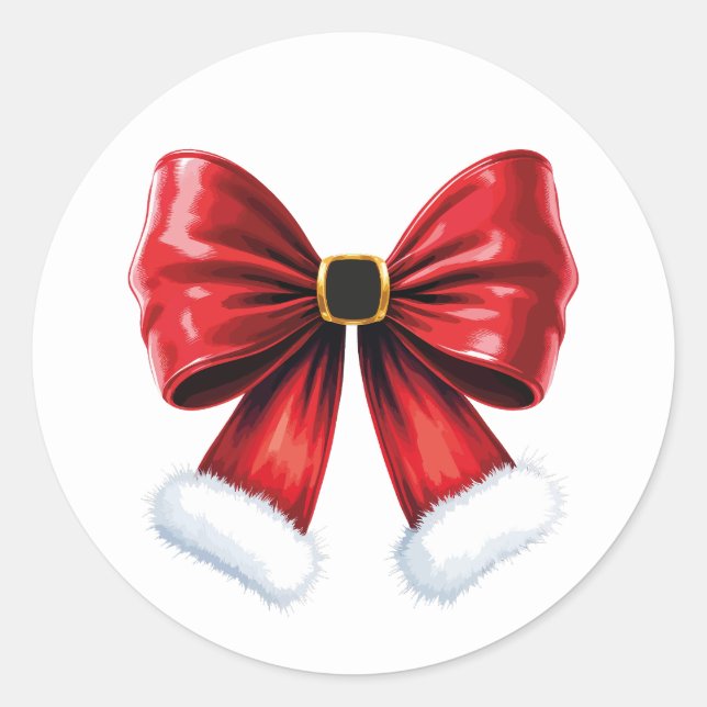 Sticker Rond Noël Coquette Bow (Devant)