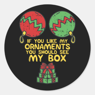 Sticker Rond noël coquin adulte pour les femmes si vous aimez m