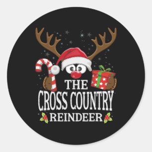 Sticker Rond Noël Correspond à la famille de rennes cross-count