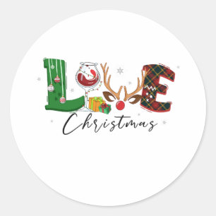 Sticker Rond Noël d'amour de Noël