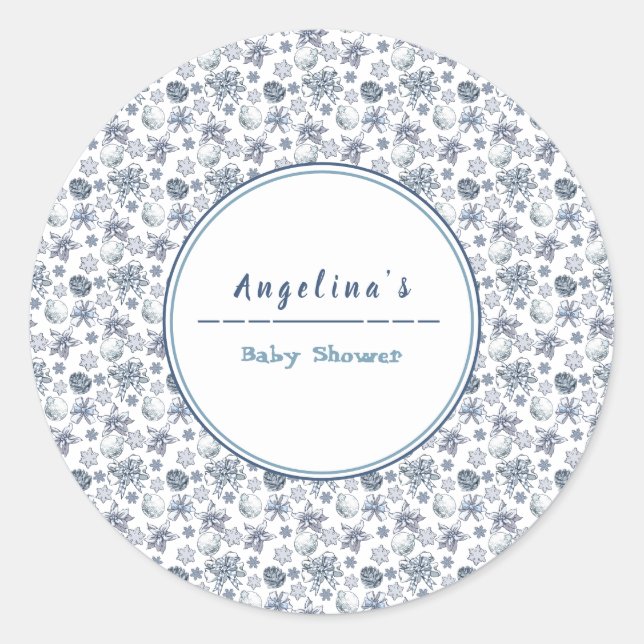 Sticker Rond Noël d'argent blanc (Devant)