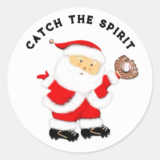 Sticker Rond Noël de baseball (Devant)