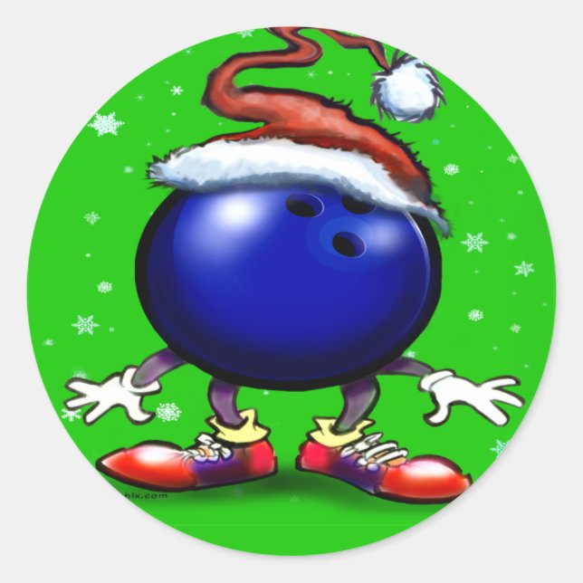Sticker Rond Noël de bowling (Devant)