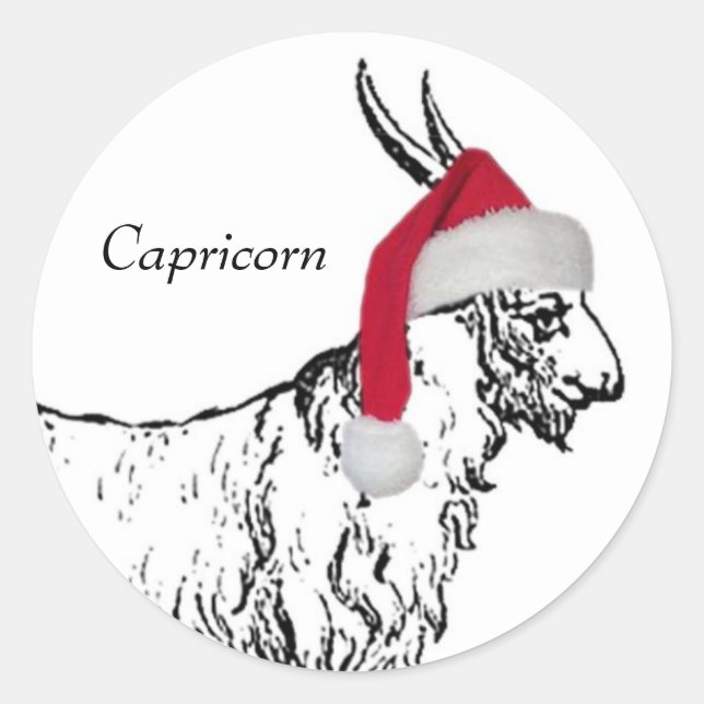 Sticker Rond Noël de Capricorne (Devant)