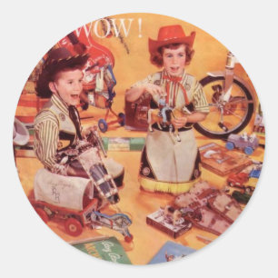 Sticker Rond Noël de cowboy