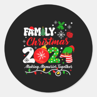 Sticker Rond Noël de famille 2024 Rassembler les souvenirs Xma