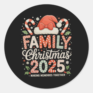 Sticker Rond Noël de famille 2025 Jours fériés correspondants