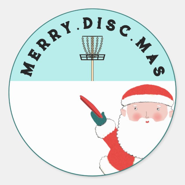 Sticker Rond Noël de golf sur disque (Devant)