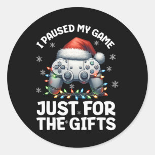 Sticker Rond Noël de joueur de jeux vidéo Xmas garçons Chris