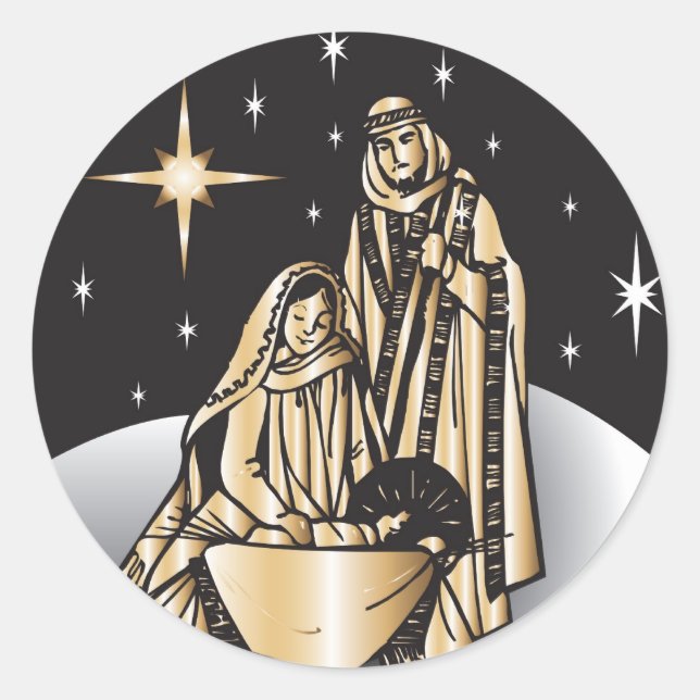 Sticker Rond Noël de la Nativité (Devant)