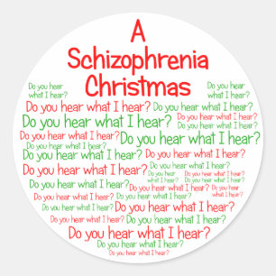 Sticker Rond Noël de la schizophrénie