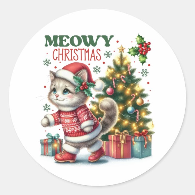 Sticker Rond Noël de Noël de Noël (Devant)