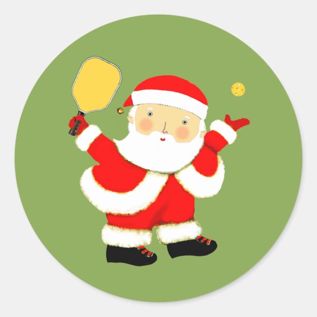 Sticker Rond Noël de Pickball (Devant)