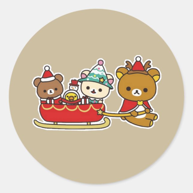 Sticker Rond Noël de Rilakkuma (Devant)