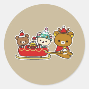 Sticker Rond Noël de Rilakkuma
