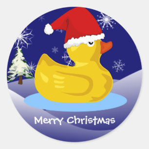 Sticker Rond Noël de Rubber Ducky