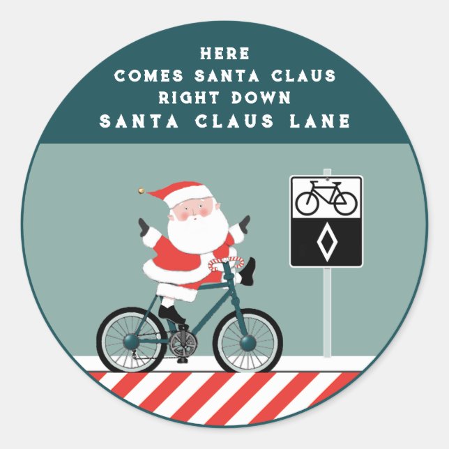Sticker Rond Noël de vélo créatif (Devant)