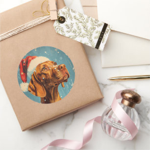 Sticker Rond Noël de Vizsla