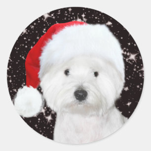 Sticker Rond Noël de Westie