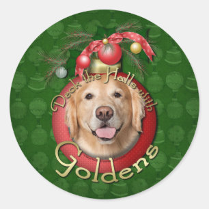 Sticker Rond Noël - Deck the Halls - Goldens - Corona