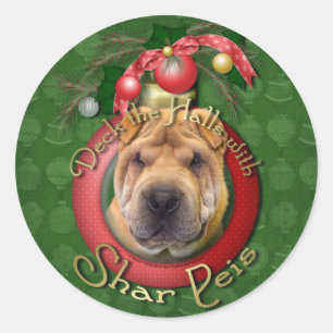 Sticker Rond Noël - Deck the Halls - Shar Peis