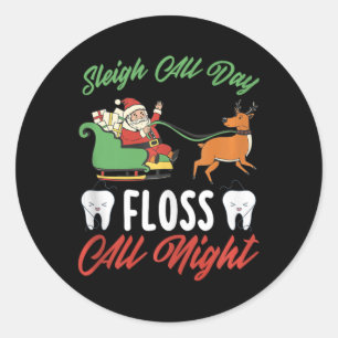 Sticker Rond Noël Dentist de Noël Dental Office Dental