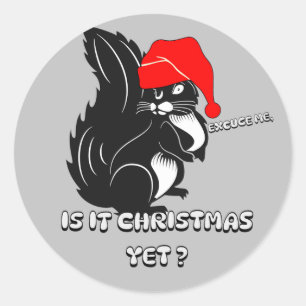 Sticker Rond noël des écureuils, est-ce encore noël?