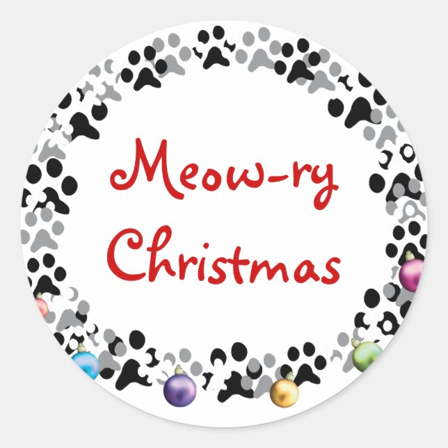 Sticker Rond Noël des Meow-ry (Devant)