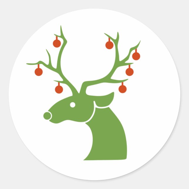 Sticker Rond Noël des rennes (Devant)