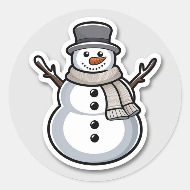 Sticker Rond Noël des Snowmans (Devant)
