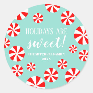Sticker Rond Noël doux | Pepperment Candy Holiday