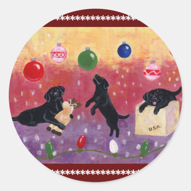 Sticker Rond Noël Dream Black Lab (Devant)